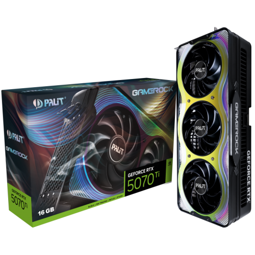 Placa video Palit nVidia GeForce RTX 5070 Ti GameRock 16 GB, GDDR7, 256 bit - DESIGILAT