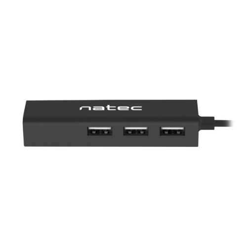 Hub USB  Natec by Genesis DRAGONFLY, 3 x USB 2.0 + 1 x RJ45, Black