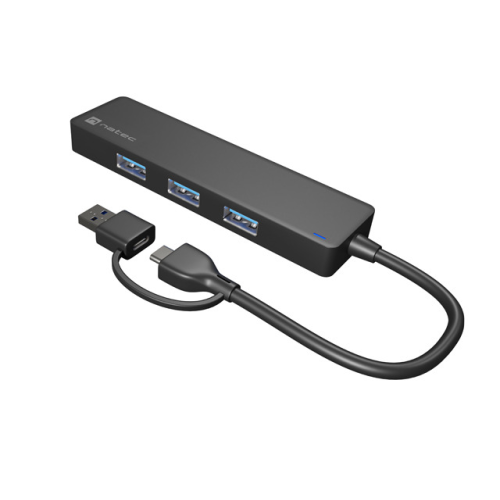 Hub USB Natec by Genesis MAYFLY, 4 x USB 3.2 gen 1, Black