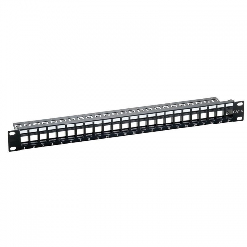 Patch Panel Logilink NK4043, 19inch, 1U, 24 porturi, Keystone, Black
