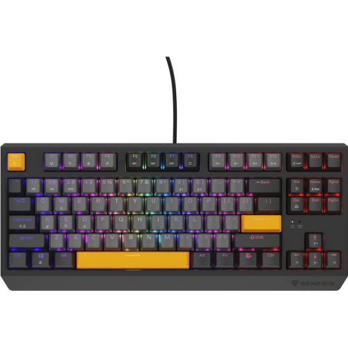 Tastatura Genesis Thor 230 TKL, RGB LED, USB, Anchor Gray Negative