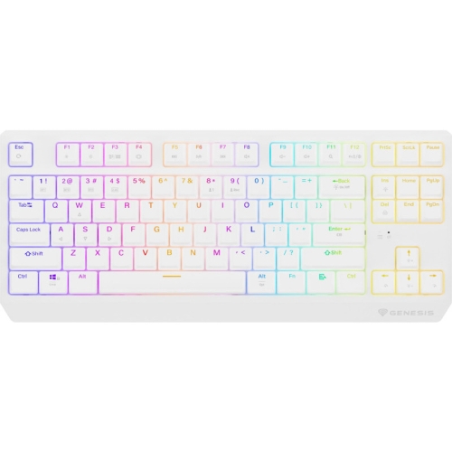 Tastatura Genesis Thor 230 TKL R, RGB LED, USB/USB Wireless/Bluetooth, White
