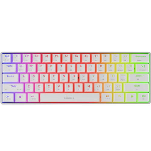 Tastatura Genesis Thor 660 G2, USB/USB Wireless/Bluetooth, White