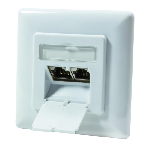 Priza retea Logilink NP0125, 2 x RJ45, White