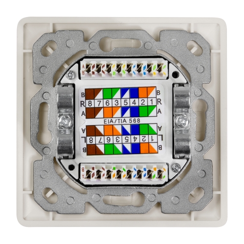 Priza retea Logilink NP0128, 2 x RJ45, White