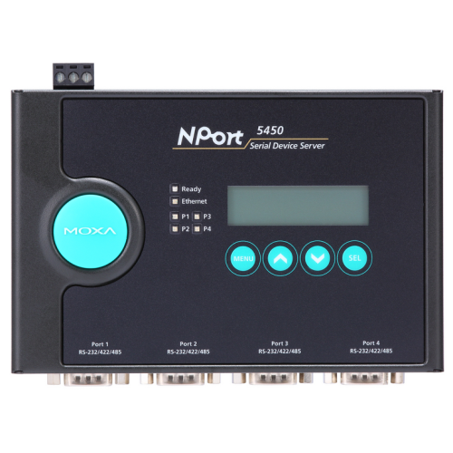 Convertor Media Moxa NPORT 5450I 100 Mbps, RS232/422/485 - RJ45