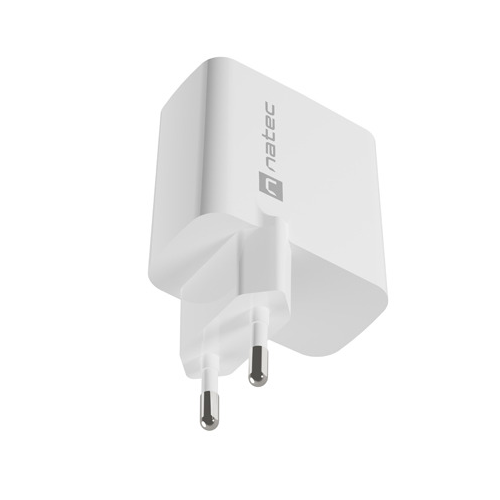 Incarcator de retea Natec by Genesis RIBERA GAN, 1 x USB-A, 1 x USB-C, 45 W, White