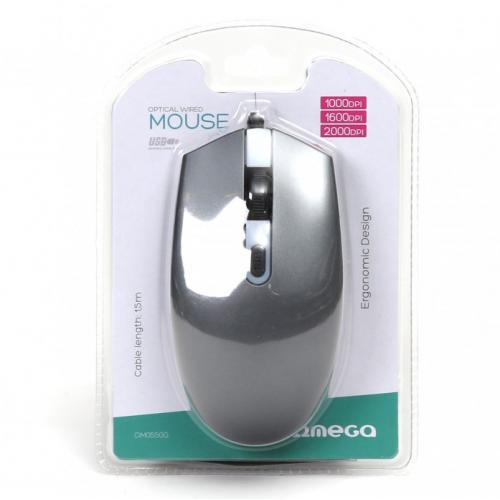 Mouse Optic Omega OM0550G, USB, Gray