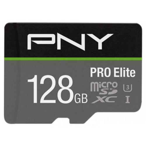 Memory Card microSDXC PNY Pro Elite 128GB, Class 10, UHS-I U3 + Adaptor SD