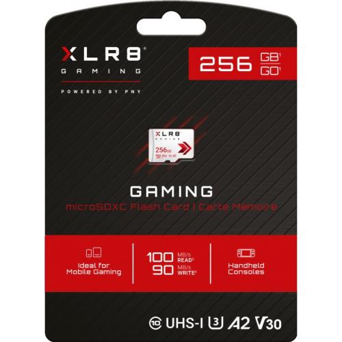 Memory Card microSDXC PNY XLR8 Gaming 256GB, Class 10, UHS-I U3, V30, A2