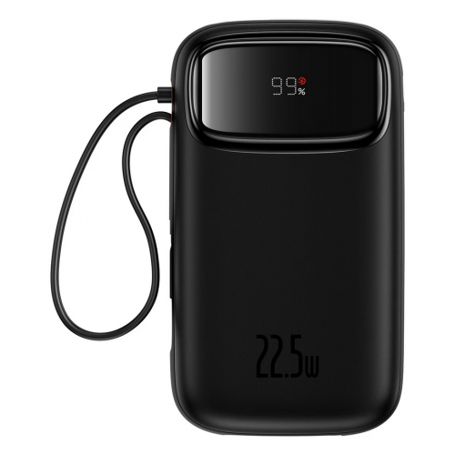 Baterie portabila Baseus Qpow2, 10000mAh, 1 x USB-A, 1 x USB-C, 1 x Lightning, Black
