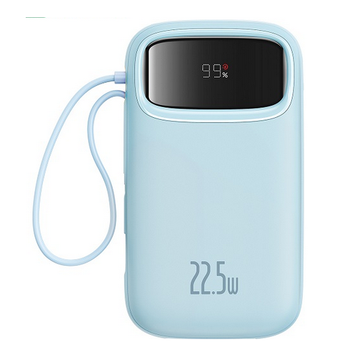 Baterie portabila Baseus Qpow2, 10000mAh, 1 x USB-A, 1 x USB-C, 1 x Lightning, Blue