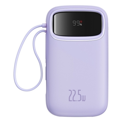 Baterie portabila Baseus Qpow2, 10000mAh, 1 x USB-A, 1 x USB-C, 1 x Lightning, Purple