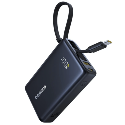 Baterie portabila Baseus PicoGo, 1 x USB-A, 1 x USB-C, 10000 mAh, Black