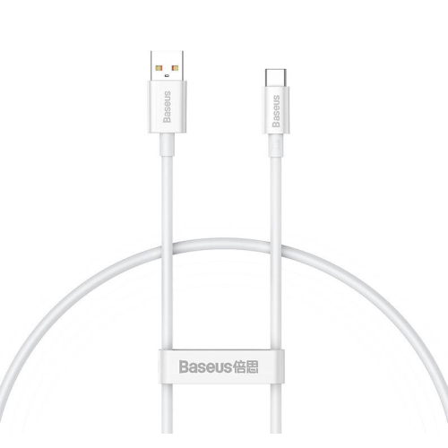 Cablu de date Baseus Superior, USB-A male - USB-C male, 0.25m, White