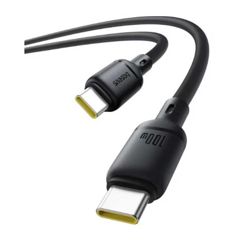 Cablu de date Baseus Pudding, USB-C male - USB-C male, 2 m, Black