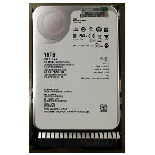 HPE 16TB SAS 12G Business Critical 7.2K LFF SC 1-year Warranty Helium 512e ISE Multi Vendor HDD