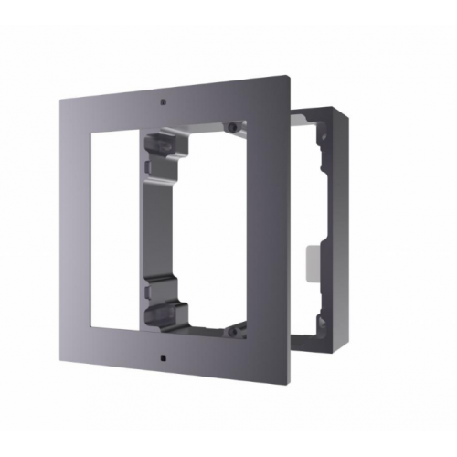 Panou frontal pentru un modul videointerfon modular Hikvision DS-KD-ACW1; montare aplicata; material aluminiu; dimensiuni: 117mm x 1 07mm ×4mm;