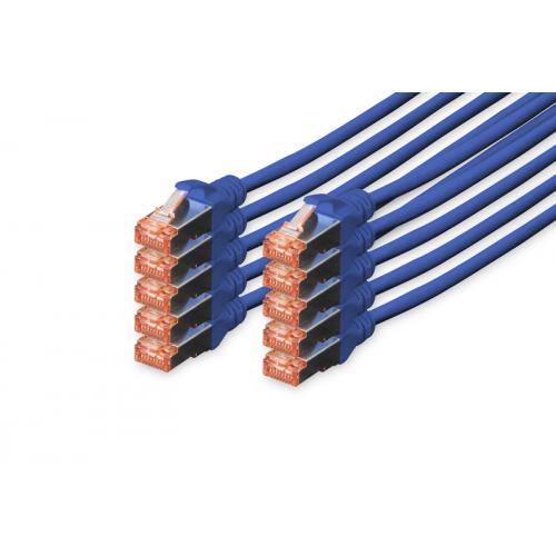Patch Cord ASSMANN, Cat6, S/FTP, 1m, Blue, 10buc