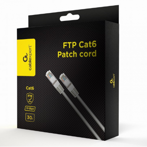 Patch cord Gembird PPB6-20M, FTP, Cat6, 20m, Gray
