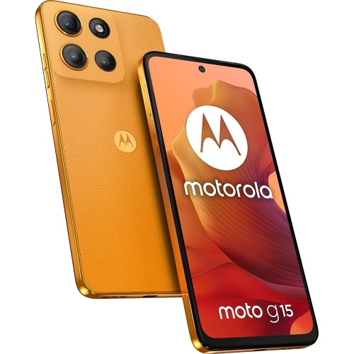 Telefon Mobil Motorola Moto G15, Dual SIM, 128GB, 8GB RAM, 4G, Sunrise Orange