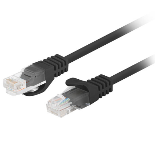 Patch Cord Lanberg PCU6-20CC-0100-BK, U/UTP, Cat. 6, 1 m, Black, 10 bucati