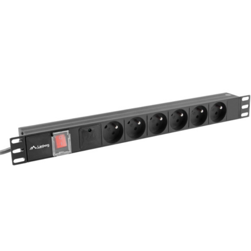 PDU Lanberg PDU-06E-0200-IEC-BK, 6x Schuko, 2 m, Black