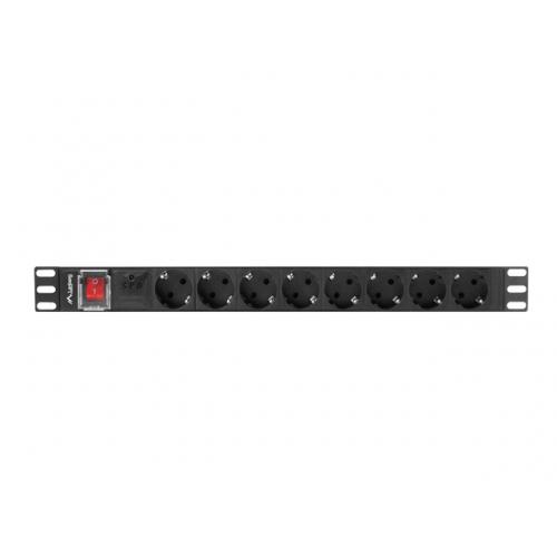 PDU Lanberg PDU-08F-0200-BK, 8x Schuko, Black