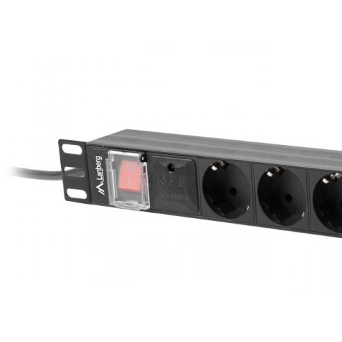 PDU Lanberg PDU-08F-0200-BK, 8x Schuko, Black