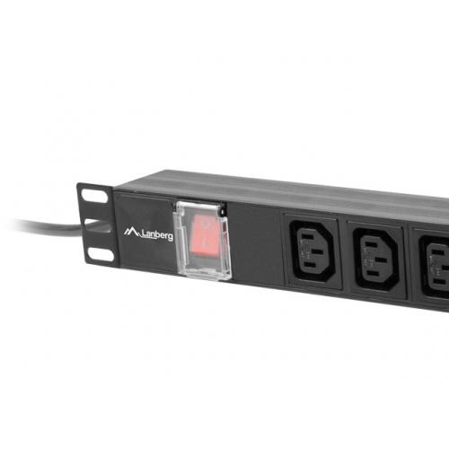 PDU Lanberg PDU-08I-0200-C20-BK, 8x C13, Black