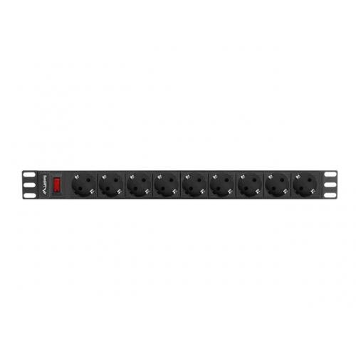 PDU Lanberg PDU-09F-0300-BK, 9x Schuko, Black