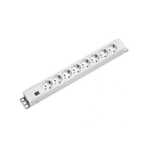 Bachmann IT PDU 8 x prize Schuko, 1U, impamantare, fara intrerupator, 2 metri, alb, Aluminiu