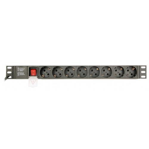 PDU Gembird EG-PDU-014, 8x Schuko, Black