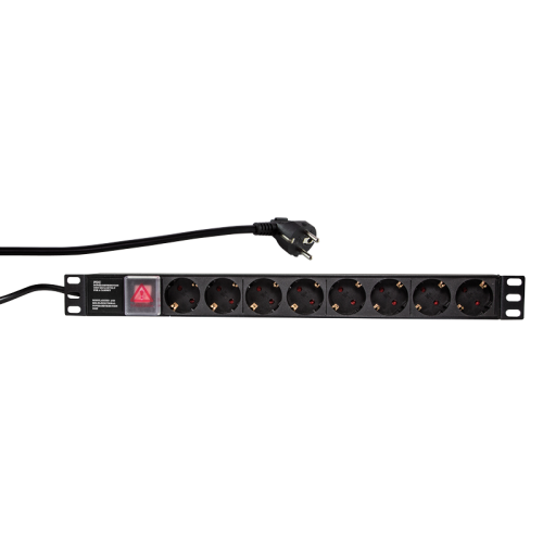 PDU Logilink PDU8C01, 8x Schuko, Black