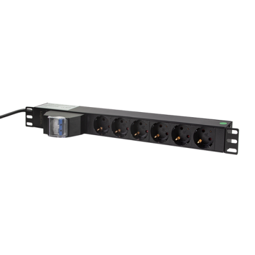 PDU Logilink PDU6C02, 6 x Schuko, 2m, Black