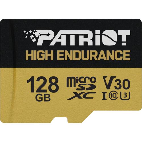 Memory Card microSDXC Patriot EP High Endurance 128GB, Class 10, UHS-I U3, V30 + Adaptor SD