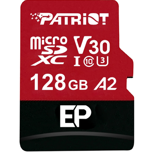 Memory Card microSDXC Patriot EP 128GB, Class 10, UHS-I U3, V30, A2