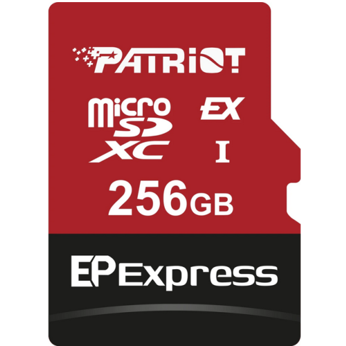 Memory Card microSDXC Patriot EP Express 256GB, Class 10, UHS-I U3, V30, A1