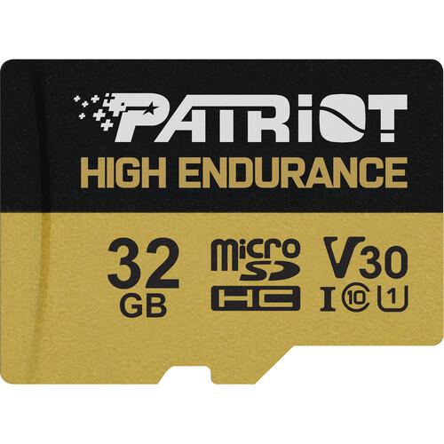 Memory Card microSDHC Patriot EP High Endurance 32GB, Class 10, UHS-I U3, V30 + Adaptor SD