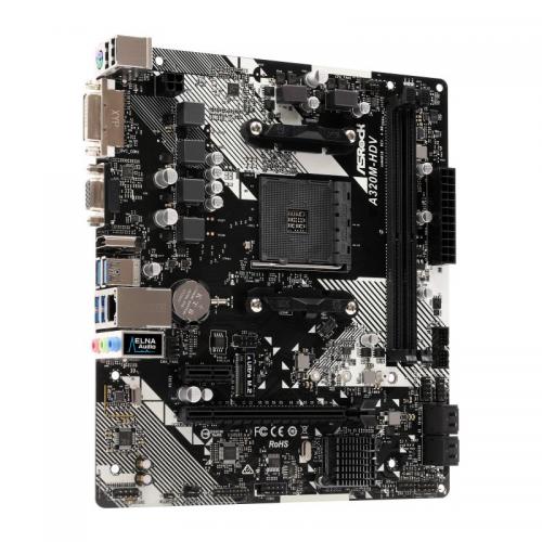 Placa de baza ASRock A320M-HDV R4.0, AMD A320, Socket AM4, mATX