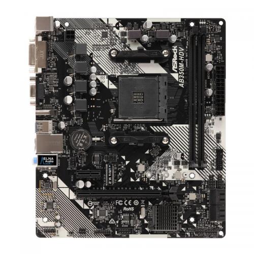 Placa de baza ASRock AB350M-HDV R4.0, AMD B350, Socket AM4, mATX