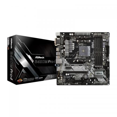 Placa de baza ASRock B450M Pro4, Socket AM4