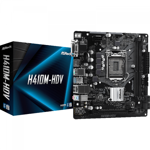 Placa de baza ASRock H410M-HDV, Intel H410, socket 1200, mATX