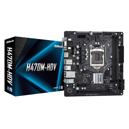 Placa de baza ASRock H470M-HDV, Intel H470, Socket 1200, mATX