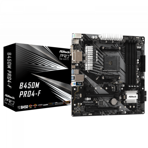 Placa de baza ASRock B450M PRO4-F, Socket AM4