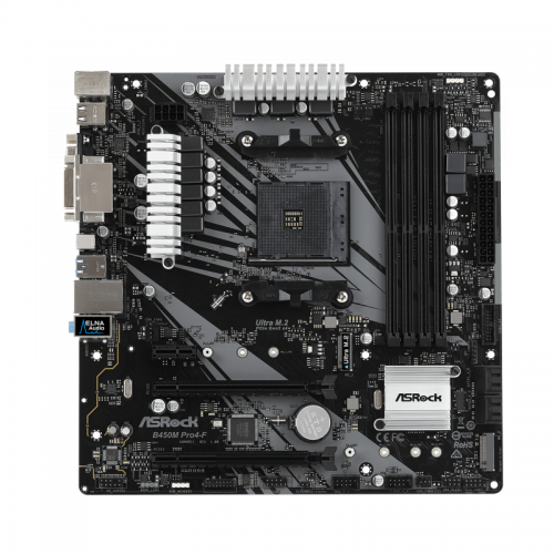 Placa de baza ASRock PRO4-F, AMD B450, Socket AM4, mATX