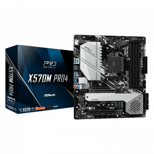 Placa de baza ASRock X570M PRO4, AMD X570, Socket AM4, mATX