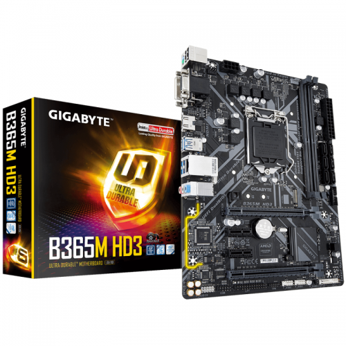 Placa de baza GIGABYTE B365M HD3, Intel B365, Socket 1151 v2, mATX