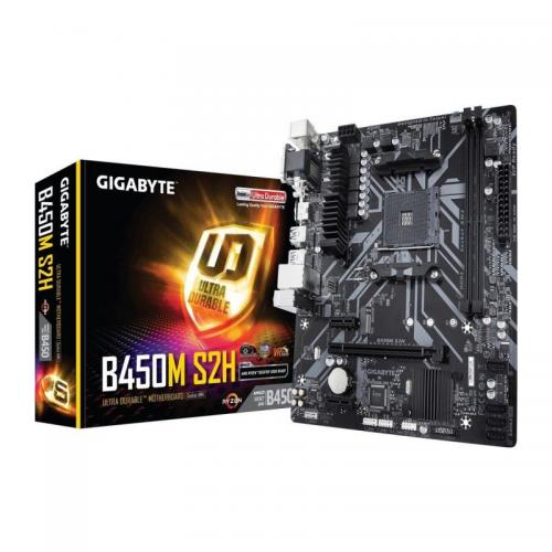 Placa de baza GIGABYTE B450M S2H, AMD B450, Socket AM4, mATX