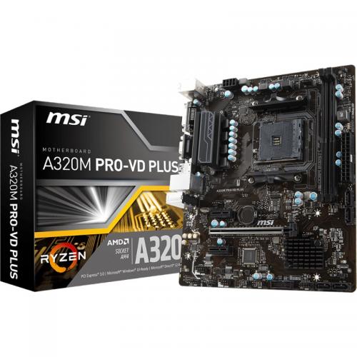 Placa de baza MSI A320M-PRO VD PLUS, socket AM4